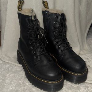 Dr. Martens Black Leather Women's Boots: Jadon FL